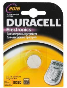 Батарейки DURACELL  CR2016  (10/100/9600) Блистер  1 шт