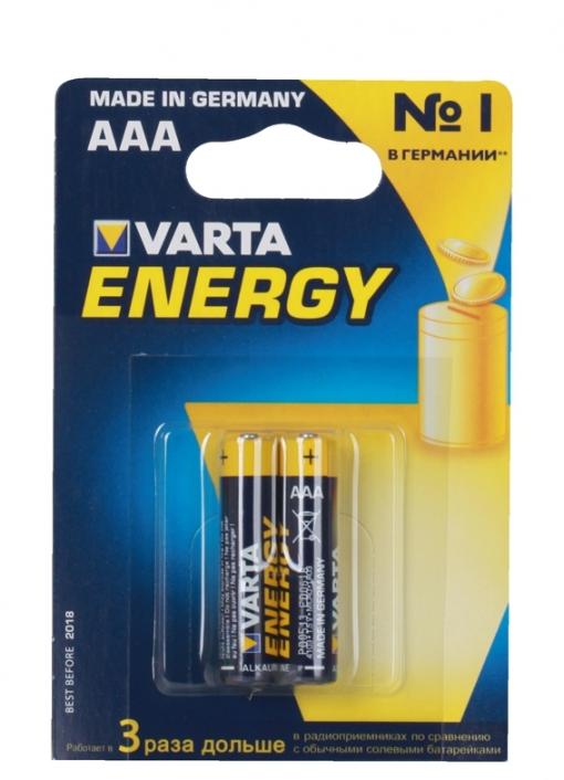 Батарейки VARTA Energy AAA блистер 2 (рус)  04103213412