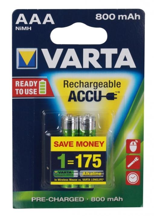 Аккумулятор VARTA Ready2Use AAA 800 мА-ч бл 2   56703101402