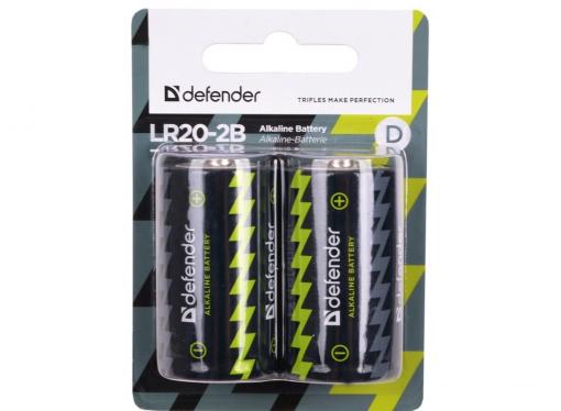 Батарейки Defender LR20-2B 2шт 56022