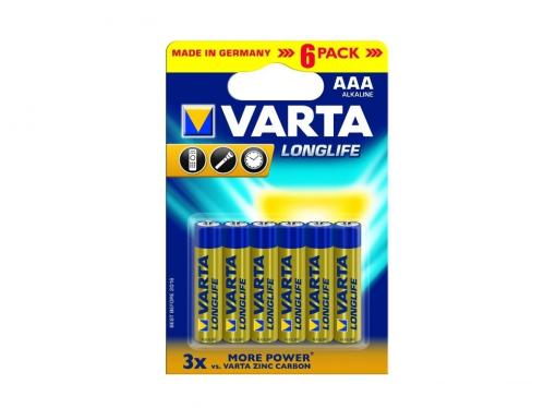Батарейка VARTA LONGLIFE AAA/LR03, 4+2шт. в блистере 4103101426