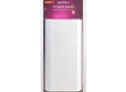 Внешний аккумулятор 3Cott 3C-PB-100QC, QC3.0, 10000 мАч, вх.: micro USB 5В2А, Type-C 5В2А, вых: USB: 5В2.1А, Type-C: 5/9/12В2А,  QC3.0 5-12В2.4А