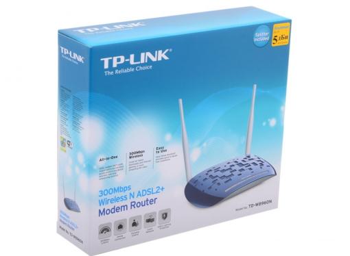 Маршрутизатор TP-LINK TD-W8960N Беспроводной маршрутизатор серии N со встроенным модемом ADSL2+, скоростью до 300 Мбит/с