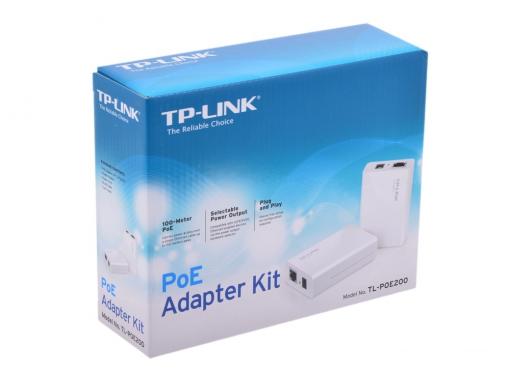 Набор PoE адаптеров TP-LINK TL-POE200 инжектор + сплиттер, до 100м