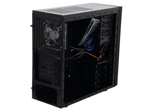 Корпус Deepcool TESSERACT SW Black , ATX, без БП, окно, 1x USB 3.0, 1x USB 2.0, 2x 12cm LED fan.