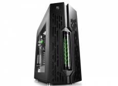 Корпус Deepcool GENOME II BK-GN , ATX, без БП, боковое окно, зеленая спираль, система водяного охлаждения.