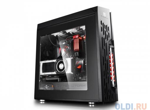 Корпус Deepcool GENOME II BK-RD , ATX, без БП, боковое окно, красная спираль, система водяного охлаждения.