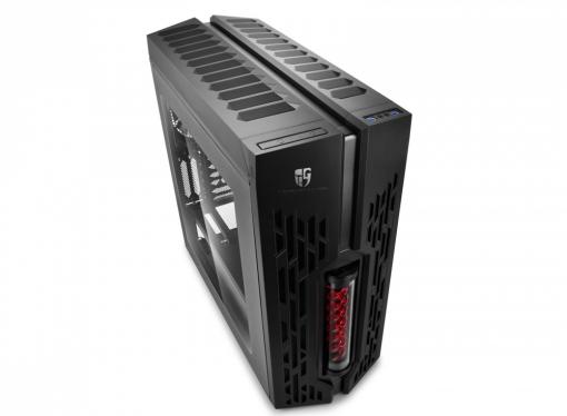 Корпус Deepcool GENOME II BK-RD , ATX, без БП, боковое окно, красная спираль, система водяного охлаждения.