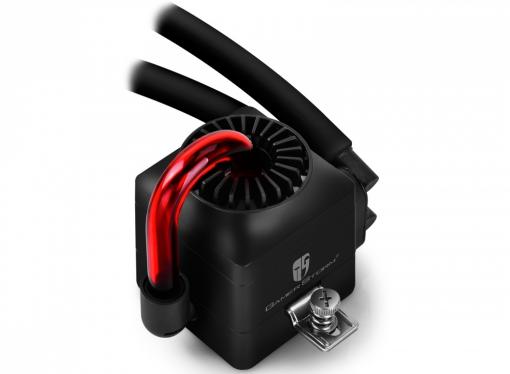 Корпус Deepcool GENOME II BK-RD , ATX, без БП, боковое окно, красная спираль, система водяного охлаждения.