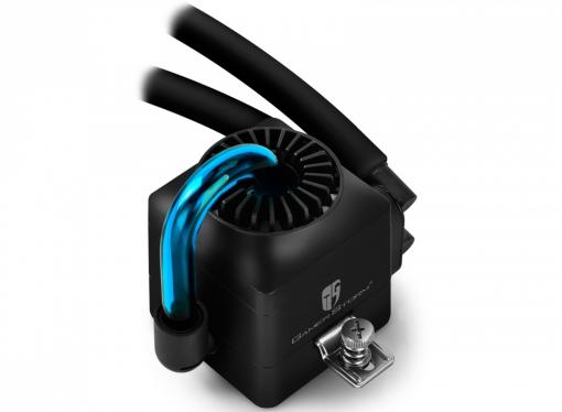 Корпус Deepcool GENOME II WH-BL , ATX, без БП, боковое окно, синяя спираль, система водяного охлаждения.