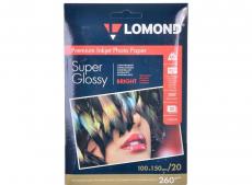 1103102 бумага LOMOND (100*150, 260гр, 20л) Premium Суперглянцевая, 1стор.