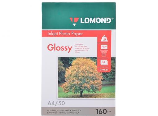 0102055 бумага LOMOND (A4, 160гр, 50л) Photo Глянцевая, 1стор.