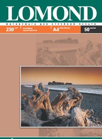 0102016 бумага LOMOND (A4, 230гр, 50л) Photo Матовая , одностор.