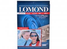 1104101 бумага LOMOND (A4, 280гр, 20л) Суперглянец , 1 стор.