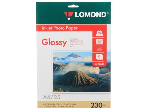 0102049  бумага LOMOND (A4, 230 гр, 25л) Photo глянцевая
