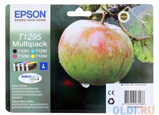 Картридж Epson Original T1295 (C13T12954010) комплект Т1291, Т1292, Т1293, Т1294 для SX420W/BX305F