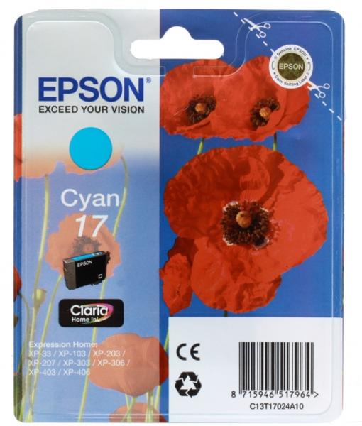 Картридж Epson Original T17024A10 Expression Home XP голубой