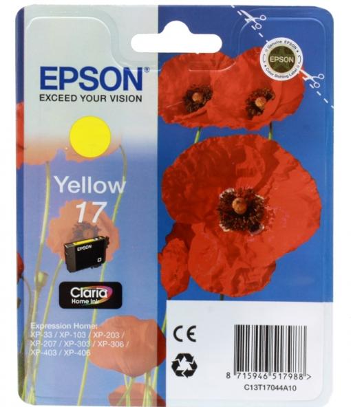 Картридж Epson Original T17044A10 Expression Home XP желтый