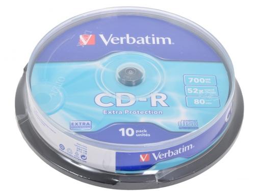 CD-R Verbatim 700Mb 52x 10шт Cake Box DL