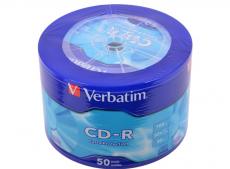 CD-R Verbatim 700Mb 52x 50шт Shrink 43728 80min 700Mb 52x