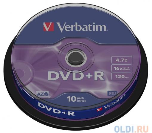DVD+R Verbatim 4.7Gb 16x 10шт Cake Box
