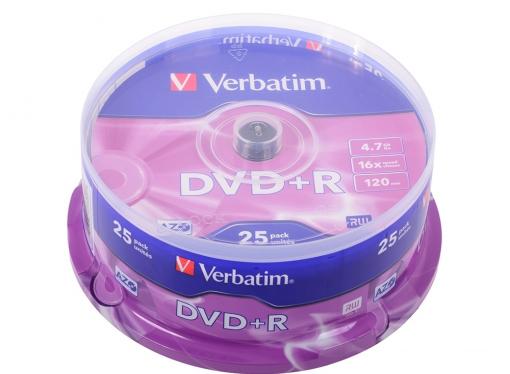 DVD+R Verbatim 4.7Gb 16x 25шт Cake Box