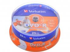 DVD-R Verbatim 4.7Gb 16х 25шт Cake Box Printable