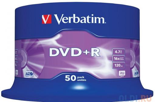 DVD+R Verbatim 4.7Gb 16x 50шт Cake Box