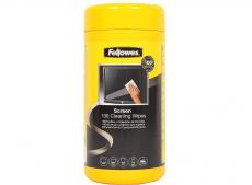 Салфетки Fellowes чистящие для экранов в тубе, 100 шт