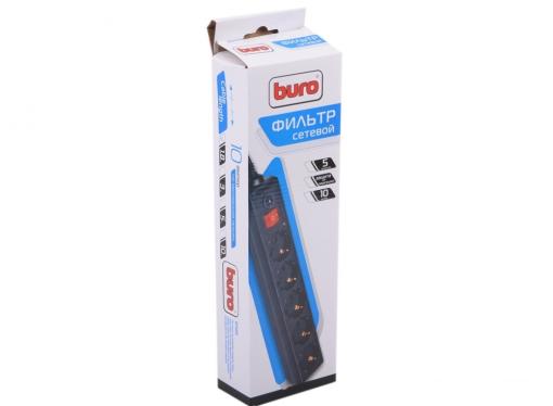 Сетевой фильтр Buro 500SH-1.8-B 1.8м (5 розеток) черный