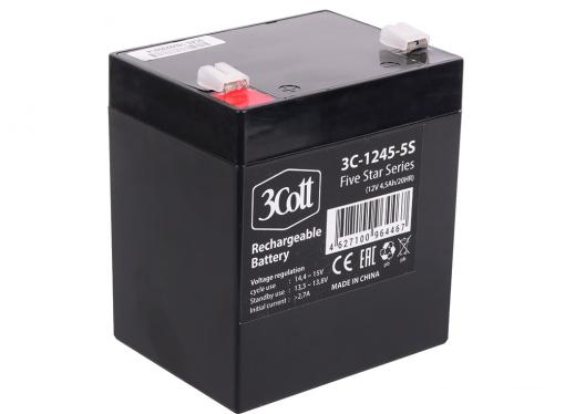 Аккумулятор для ИБП 3Cott 3C-1245-5S, 12 В, 4,5 Ач 5 Star Series