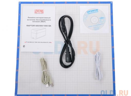 ИБП Powercom RPT-600AP Raptor 600VA/360W AVR,USB (3 IEC)