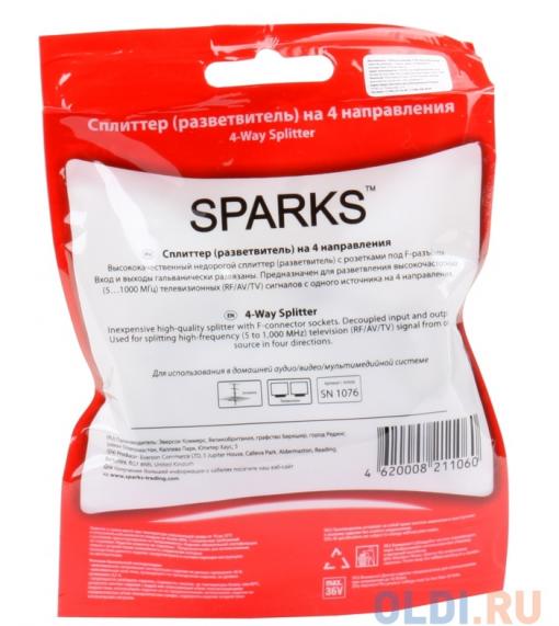 Сплиттер (краб, делитель TV) 1)4 Belsis Sparks BL1076 На 4 направления под F разъем 5-1000мгц