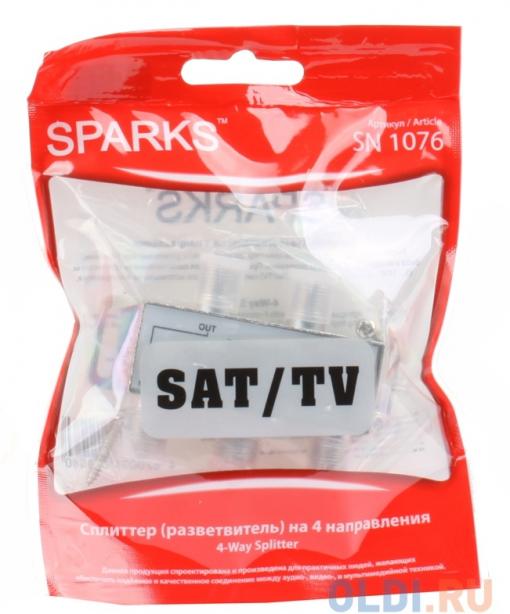 Сплиттер (краб, делитель TV) 1)4 Belsis Sparks BL1076 На 4 направления под F разъем 5-1000мгц