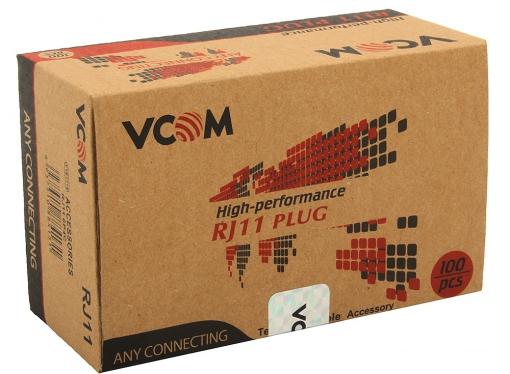 Коннектор телефонный RJ-11 6P4C (6 мест, 4 контакта)