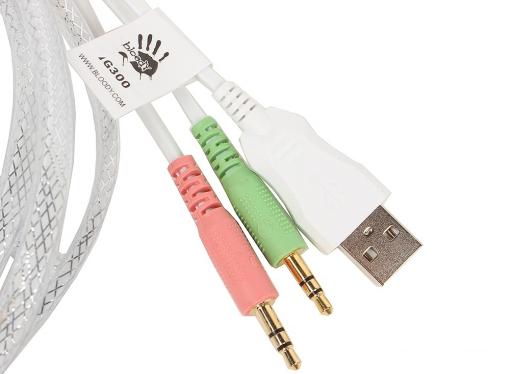 Гарнитура  A4Tech Bloody G300 white (2.2м)