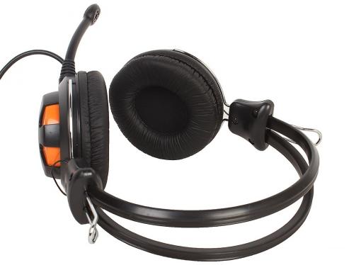 Гарнитура  A4Tech HS-28 оранжевый/черный 1.8м