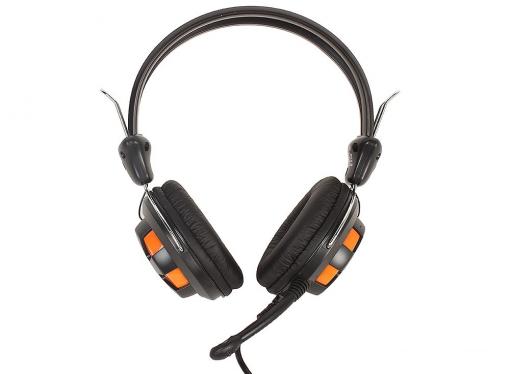 Гарнитура  A4Tech HS-28 оранжевый/черный 1.8м