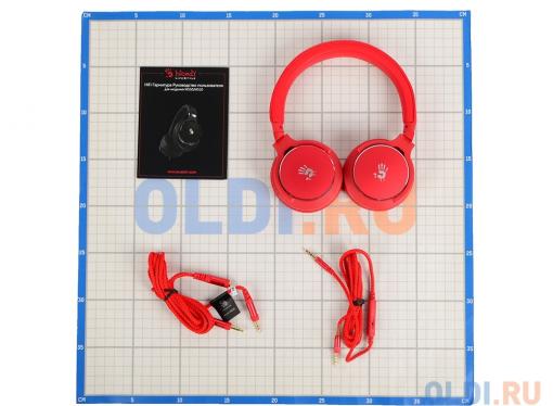Гарнитура  A4Tech Bloody M510 Red Проводные / Полноразмерные с микрофоном / Красный / 10 Гц - 22 кГц / 103 дБ / Одностороннее / Mini-jack / 3.5 мм
