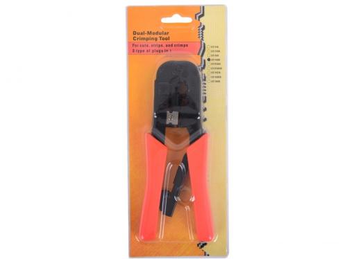 Клещи обжимные HT-568R (RJ-45, RJ-11, RJ-12(UTP)), 6P/8P, с фиксатором