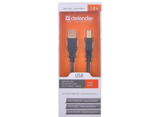 Кабель USB 2.0 AM/BM 1.8м Defender С ферритовыми кольцами, позол конт