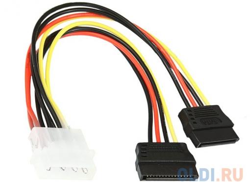 Кабель питания SATA Molex(4pin, БП) - 2xSATA (на 2 устройства) 15см,Gembird  CC-SATA-PSY, пакет