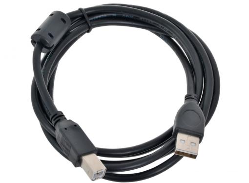 Кабель USB 2.0 AM/BM 1.8м Pro Gembird, феррит.кольцо,  черный, пакет CCF-USB2-AMBM-6
