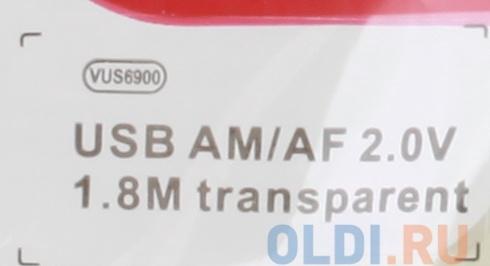 Кабель удлинитель USB 2.0 AM/AF Telecom 1.8м, серый (TC6936-1.8MO-GY)