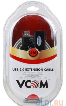 Кабель удлинитель активный(с усилителем) USB 2.0 AM/AF 5м VCOM (VUS7049) repeater