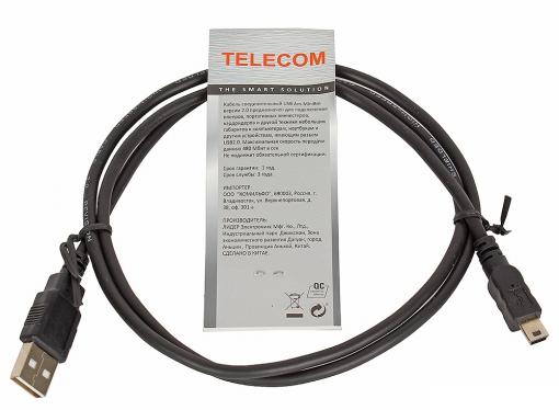 Кабель miniUSB 1.0м Telecom USB 2.0 AM/miniB 5P