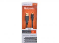 Кабель Defender  USB08-06PRO USB 2.0 AM-MicroBM,1.8м,зол.кон.,2фил