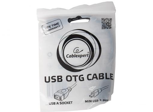 Кабель miniUSB OTG 0.15м Gembird/Cablexpert A-OTG-AFBM-002 USBAF/MiniBM, пакет