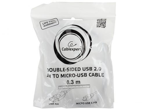 Кабель microUSB 0.3м Gembird/Cablexpert CC-mUSB2D-0.3M AM/microBM 5P, мультиразъем USB, пакет