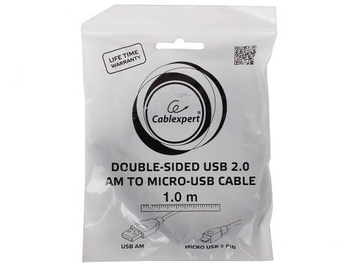 Кабель microUSB 1.0м Gembird/Cablexpert CC-mUSB2D-1M AM/microBM 5P, мультиразъем USB, пакет